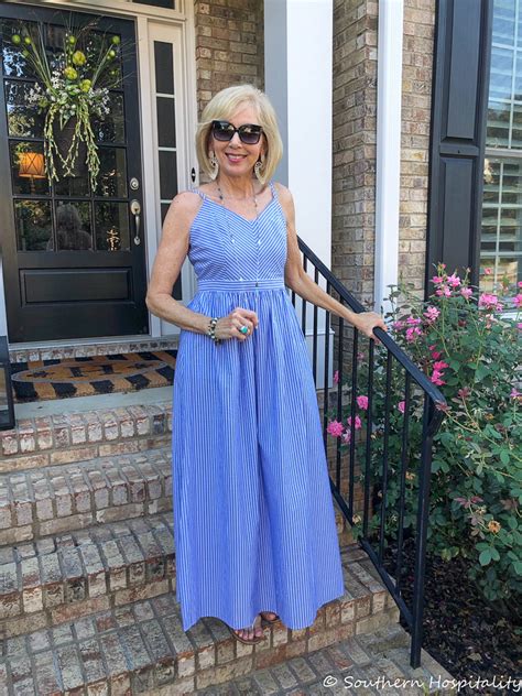 Fashion Over 50 Summer Striped Maxi Dress Southern Hospitality