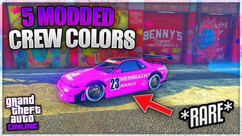 Gta 5 Rare Top 5 Modded Crew Colors Neon Blue Hot Pink Lime