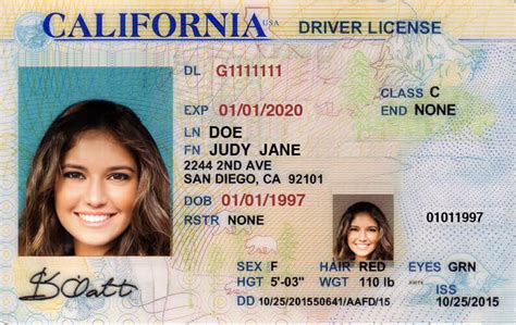 Printable California Temporary Drivers License