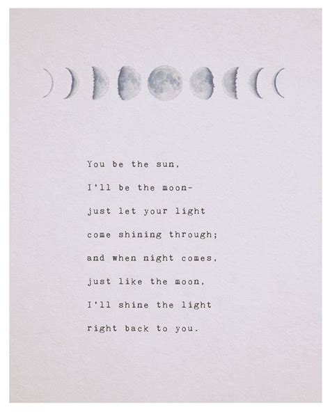 Love Poem You Be The Sun Ill Be The Moon Phases Of The Moon Etsy In