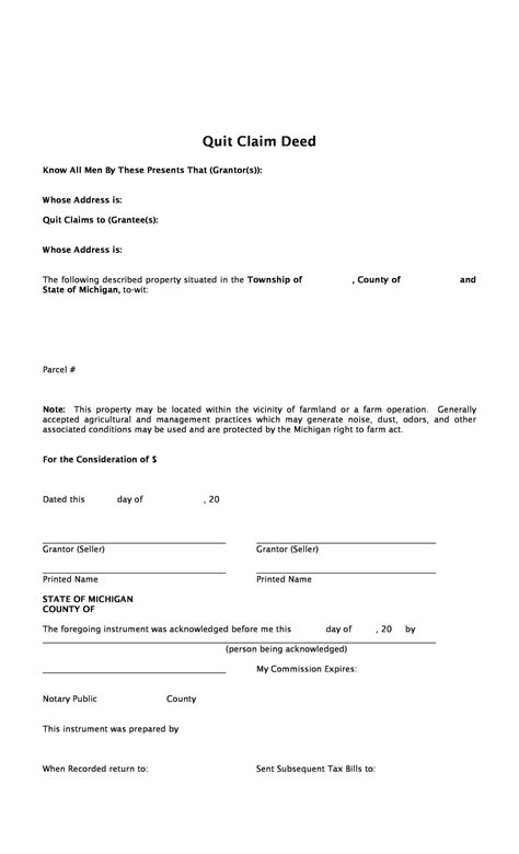 Free Printable Quit Claim Deed Forms Printable Forms Free Online