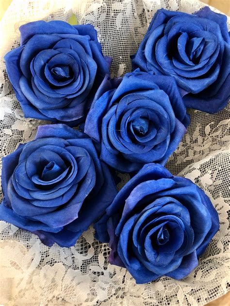 10 100pcs Royal Blue Artificial Rose Royal Blue Flowers Etsy