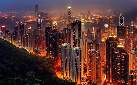 Miasta Hong Kong Panorama