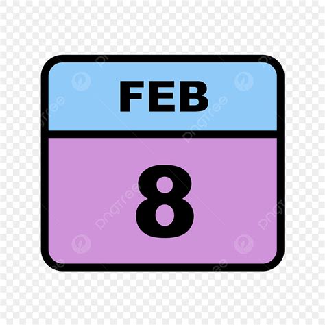 February For Calendars Clipart Transparent Png Hd February 8th Date On
