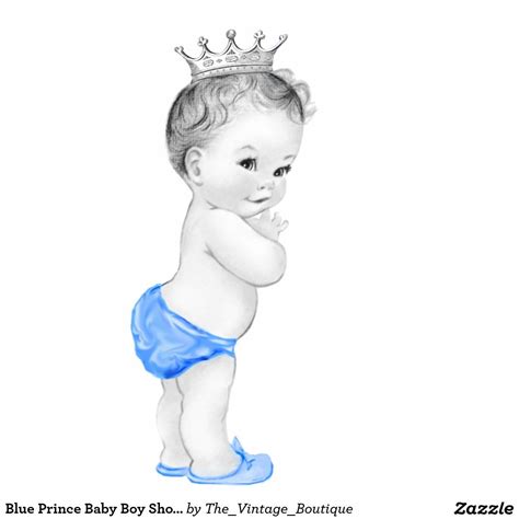 Blue Prince Baby Boy Shower Cutout Zazzle Prince Baby Shower