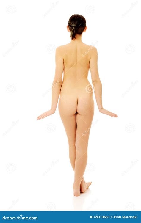 Back View Of Slim Nude Woman Standing Stock Image Image Of Naked