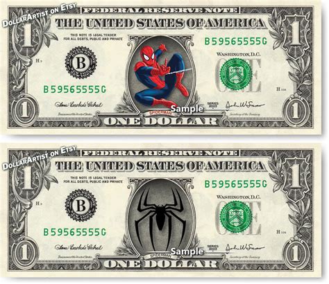 Spiderman On A Real Money Disney Handmade Custom Dollar Bill