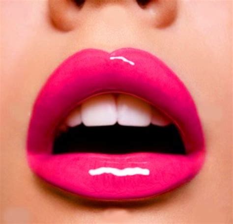 Hot Pink Hot Pink Lips Pink Lips Glossy Lips