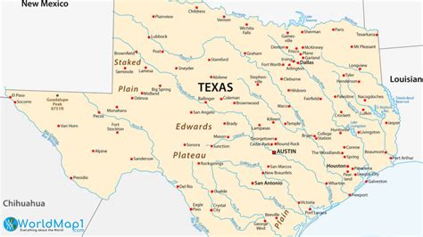 Texas Free Printable Map