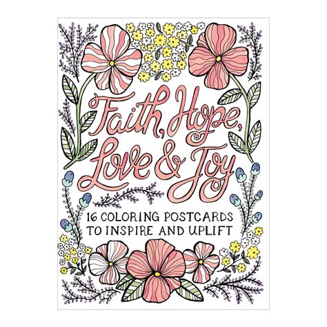 Faith Hope Love And Joy Coloring Postcards