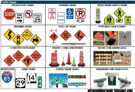 Diy Automobiles Repair Traffic Signs And Symbols