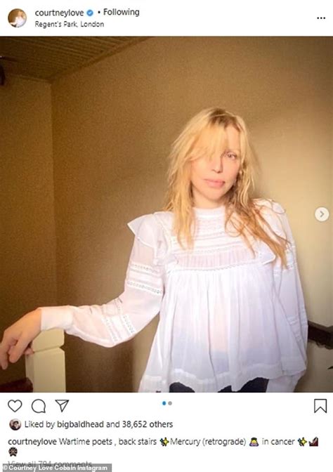 Courtney Love Shows Fresh Faced Beauty In Semi Sheer White Top In Instagram Snaps Taken From
