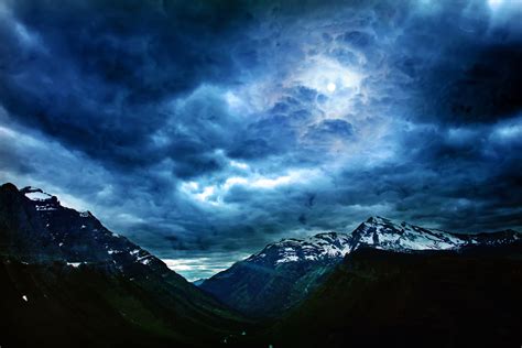 Glacier Mountain Under Dark Clouds Free Image Peakpx