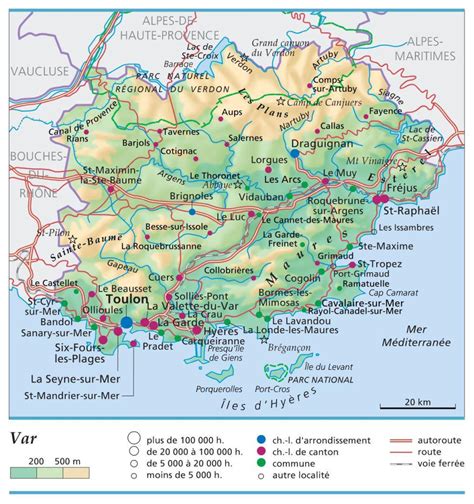 Carte Du Var Carte Du Département Du Var En France Sites Touristiques