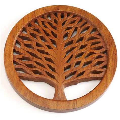 Wooden Trivet Tree Of Life Trivet Handmade Kitchen Tools Serrv