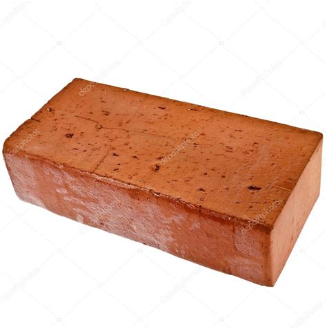 Single Red Brick Isolated On White Background — Stock Photo © Madllen