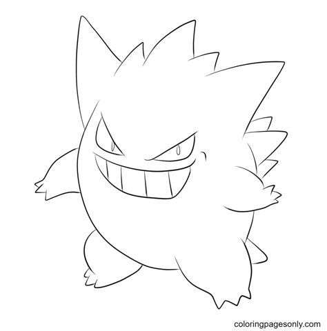 Gengar Pokemon Coloring Pages Pokemon Characters Coloring Pages Porn