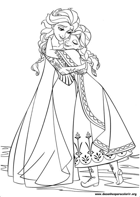 Coloriage Anna et Elsa à imprimer