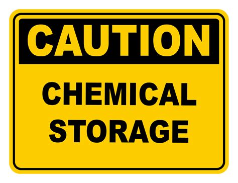 Chemical Storage Caution Safety Sign Safety Signs Warehouse