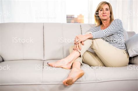 Woman Relaxing On The Sofa At Home Stock Images Free Relax Women