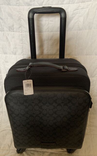 Coach Wheel Along Signature Luggage Rolling Suitcase Carry On Bag 73169