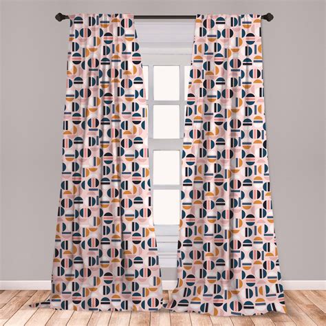 Abstract Curtains 2 Panels Set Geometric Inspired Simple Contemporary
