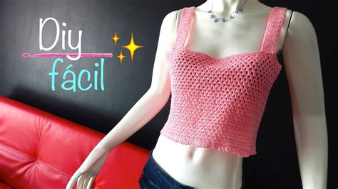 Blusa Crop Top Basico Facil Y Rapido Ganchillo Crochet Basic Blouse Diy