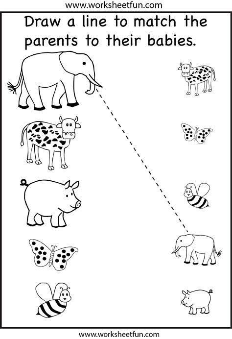 11 Best Images Of Animals And Babies Matching Worksheet Mother And