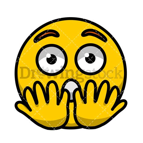 Emoji Surprised Shocked Face Icon Vector Drawing Cartoon Image
