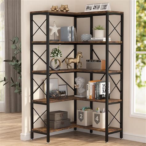 Buy Tribesigns5 Shelf Corner Bookshelf Large Modern Corner Bookcase 5