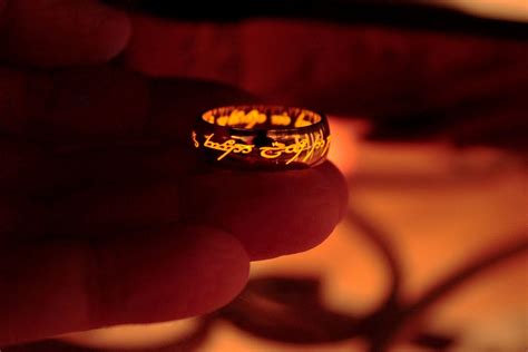 Elvish Ring Glow In The Dark Lord Of The Rings Gold Friends Etsy