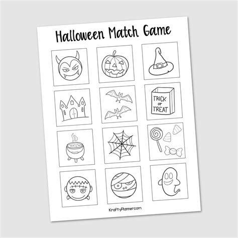Halloween Match Game Free Printable — Krafty Planner
