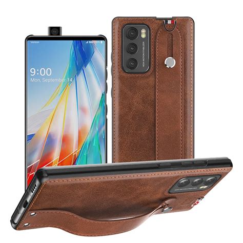 Wrist Strap Hand Band Case For Lg Wing Luxury Leather Phone Cover Shell