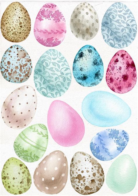 Easter Egg Clip Art Watercolor Colorful Eggs Digital Hand Etsy Uk