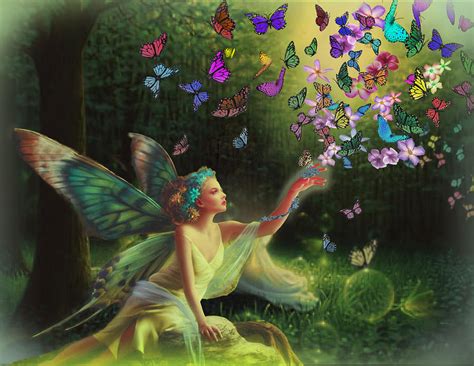 Fairy Of The Butterflies Digital Art By Edelberto Cabrera Fine Art