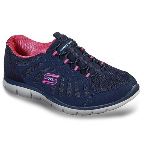 Skechers Gratis Be Magnificent Womens Bungee Trainers Navyhot Pink