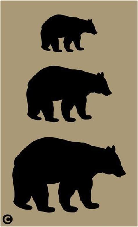 primitive stencil black bears  sizes cabin rustic lodge