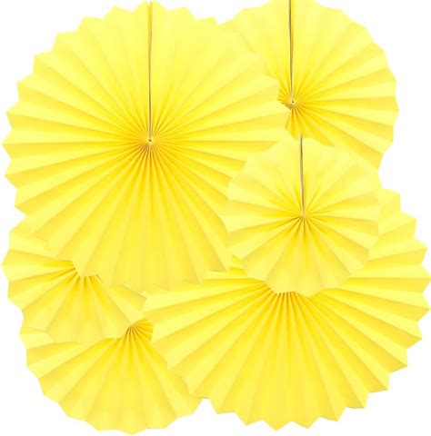 Yosawa 6pcs Paper Fan Flowers Hanging Paper Fans Decoration For