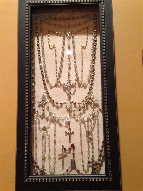 Children may play with it. Rosary display This shadow box reflects 4 generations of ...