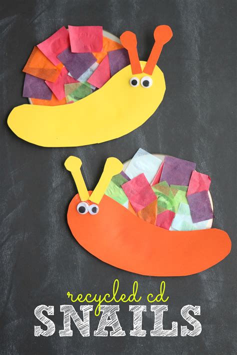 Recycled Cd Snail Kid Craft Make And Takes