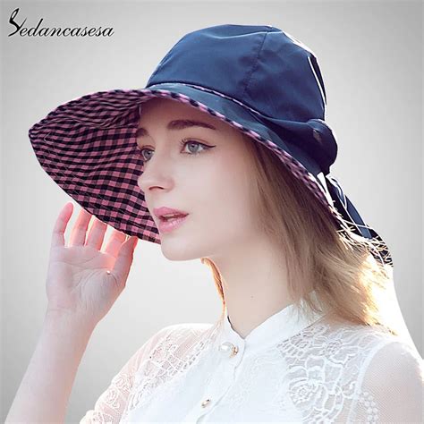 Sedancasesa Hot Wide Brim Sun Hat For Women Summer Bucket Hat Sun