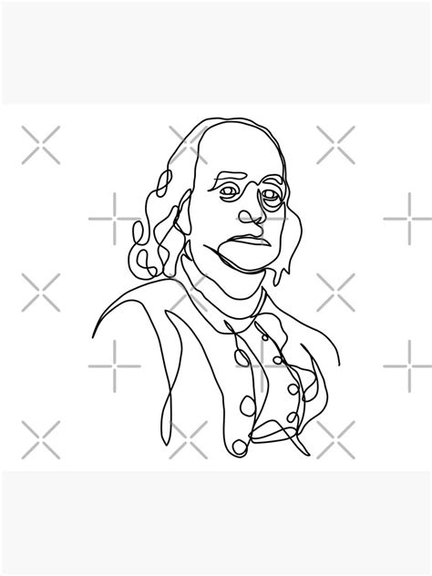 Benjamin Franklin Line Art Drawing Photographic Print By Tromboo