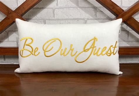 30 Off Sale Be Our Guest Pillow Embroidered Guest Room Pillow Etsy