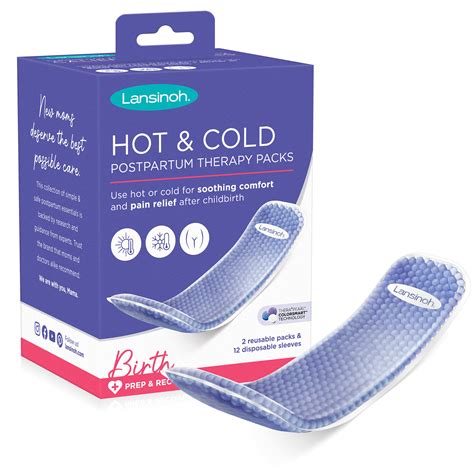 Lansinoh Hot And Cold Pads For Postpartum Essentials Purple 2 Count