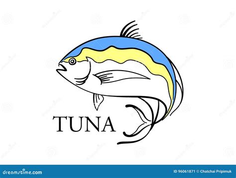 Graphic Tuna Vector Stock Vector Illustration Of Flat 96061871
