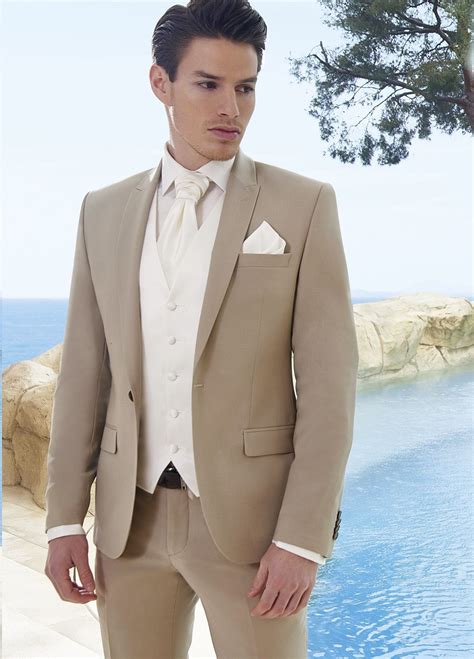 Costume Paris Beige Wedding Suits Groom Wedding Suits Wedding Suits Men