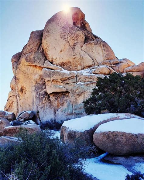 Intersection Rock In The Snow Joshua Tree National Park Ca Oc