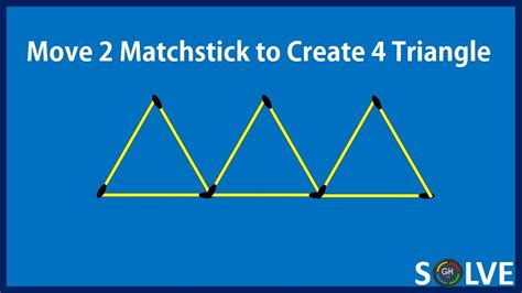 Make Two Matchsticks To Make Four Triangle Solve Matchstick Puzzles