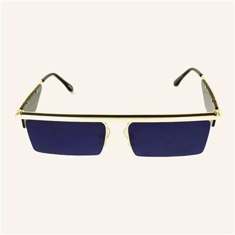Thin Rectangular Sunglasses With Lenses On Temples California K Eyes