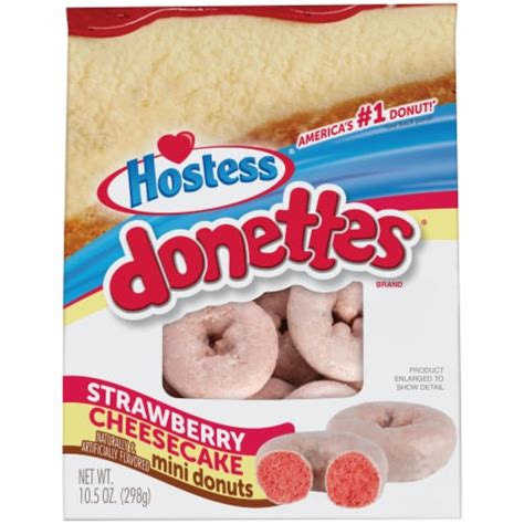 Hostess Donettes Strawberry Cheesecake Flavored Mini Donuts Bag 105